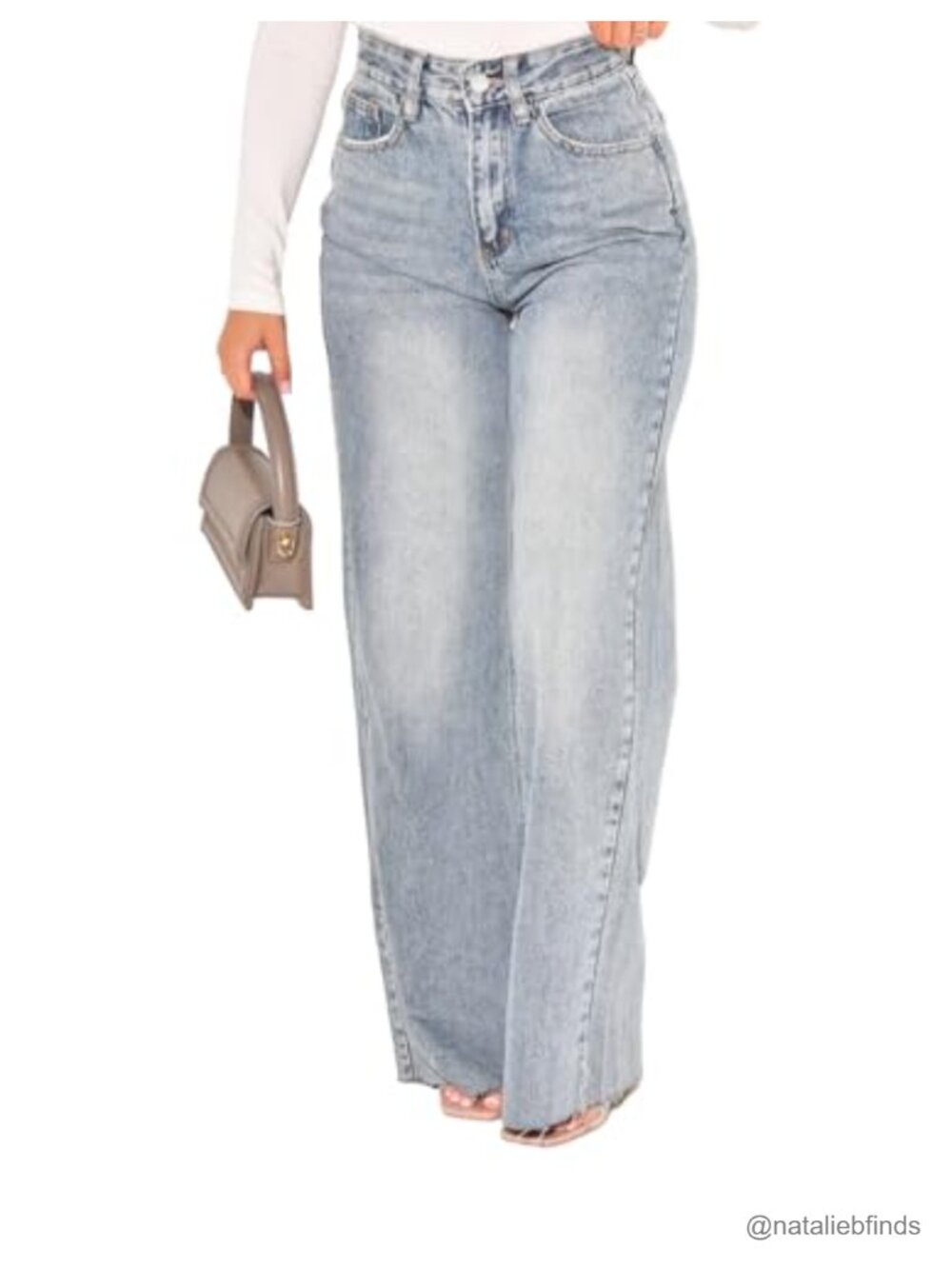 Curvy Stretch Wide Leg Jeans High Waist Tummy Control Denim